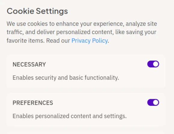 cookie button nca 2
