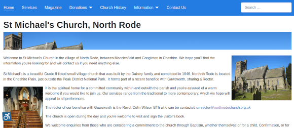 north rode church website design cheshire